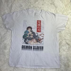 Men's Demon Slayer Graphic Tee T Shirt White Tanjiro Nezuko Men’s XL